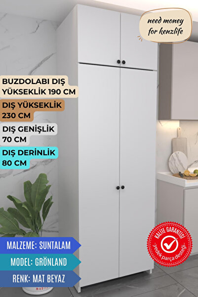 Kenzlife buzdolabı derin dondurucu dolabı modülü grönland beyaz 230*070*80 ka...