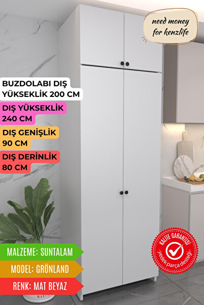 Kenzlife buzdolabı derin dondurucu dolabı modülü grönland beyaz 240*090*80 ka...