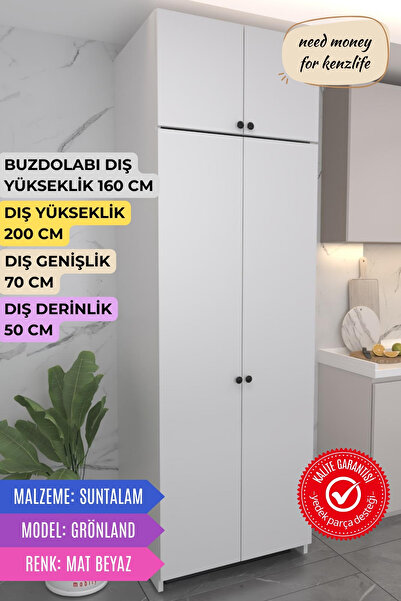 Kenzlife buzdolabı derin dondurucu dolabı modülü grönland beyaz 200*070*50 ka...
