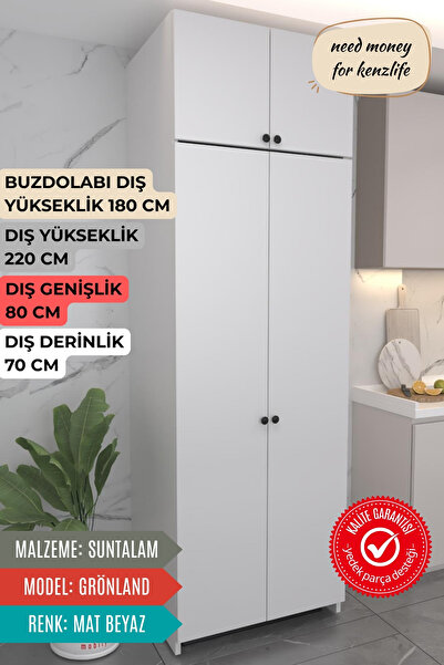 Kenzlife buzdolabı derin dondurucu dolabı modülü grönland beyaz 220*080*70 ka...