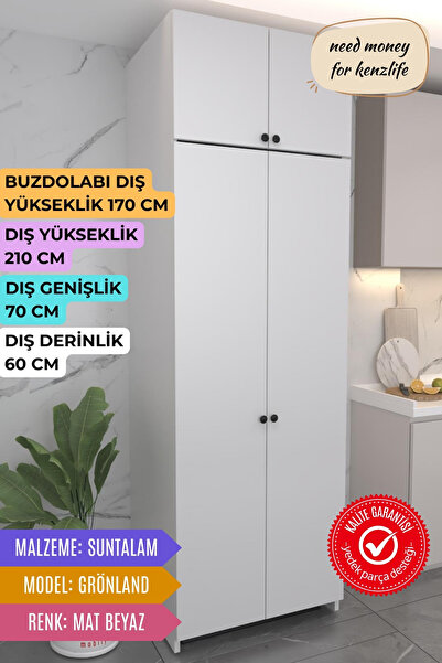 Kenzlife buzdolabı derin dondurucu dolabı modülü grönland beyaz 210*070*60 ka...