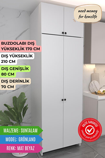 Kenzlife buzdolabı derin dondurucu dolabı modülü grönland beyaz 210*080*70 ka...
