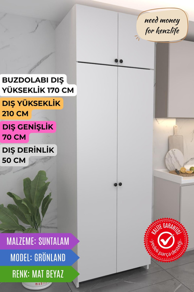 Kenzlife buzdolabı derin dondurucu dolabı modülü grönland beyaz 210*070*50 ka...