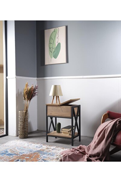 Boss Group Chest Gizli Hazneli Yan Sehpa Kapaklı Metal Sandıklı Masa Koltuk YanıDüzenleyici Ünite Komodin