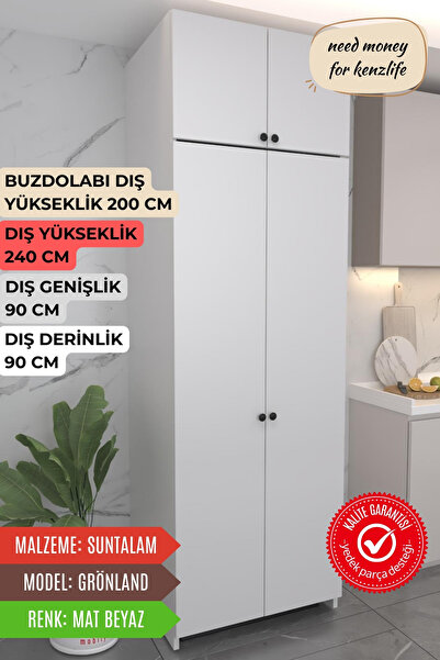 Kenzlife buzdolabı derin dondurucu dolabı modülü grönland beyaz 240*090*90 ka...