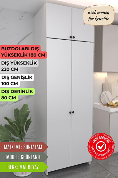 Kenzlife buzdolabı derin dondurucu dolabı modülü grönland beyaz 220*100*80 ka...