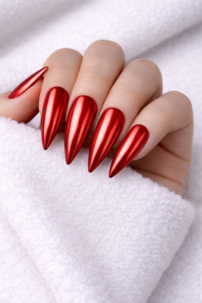 RNK BEAUTY Ayna Krom Tozu – Ultra Parlak Mirror Effect Nail Art Pigment Kırmızı (5gr)