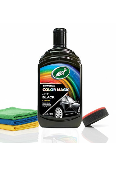 Turtle Wax Renkli Siyah Cila Parlatıcı Onarıcı Temizleyici 500 Ml + Pasta cila Süngeri + 3 Bez