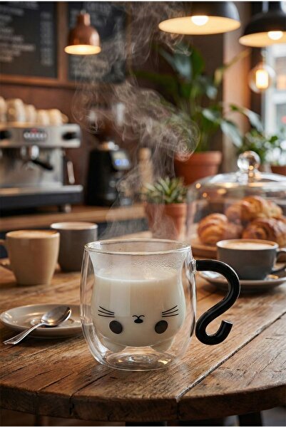 MİMOZA PARK Double Wall Cup with Cats, Mug with Double Walls, 300 ml