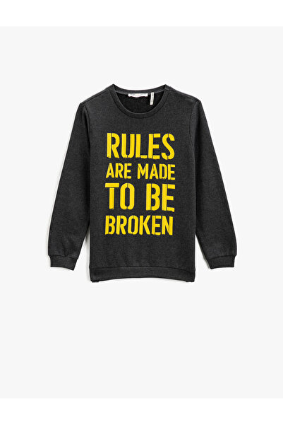 Koton Printed Sweatshirt Long Sleeve Crew Neck