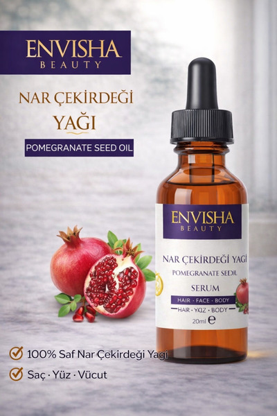 Envisha Beauty Nar Çekirdeği Yağı %100 Doğal Bitkisel Yağ Pomegranate Oil 20 ML