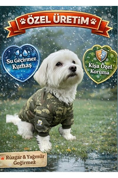 Lokums سترة كلب مبطنة مقاومة للماء بنمط التمويه |   ملابس للكلاب مقاومة للبرد...