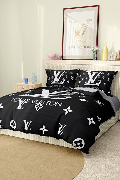 Marcalanya طقم غطاء لحاف مزدوج من نسيج القطن والساتان 6 قطع طقم غطاء لحاف بطب...