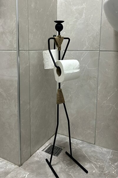 elfmetal Декоративний тримач для туалетного паперу з фігуркою людини Мінімалістичний тримач для туалетного паперу з подвійним тримачем для ванної кімнати