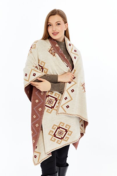 panşalço Göçebe Model Stone - تريكو أسود، شال وشال كتف، 75x180 سم