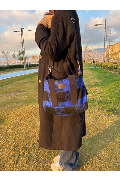 Goshıkı يوكى - حقيبة نسائية يومية بنمط مربعات باللونين الأصفر والأسود مع قماش...