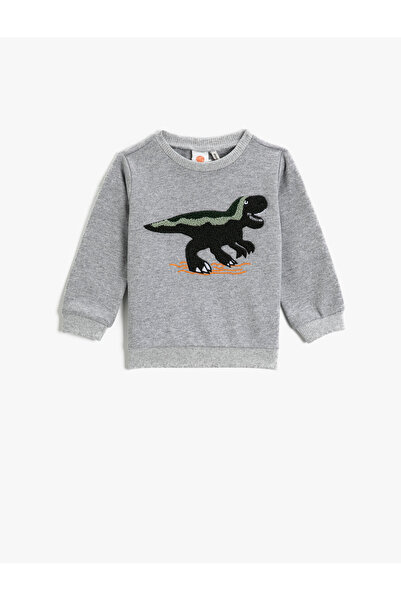 Koton Dinosaur Printed Sweatshirt Crew Neck