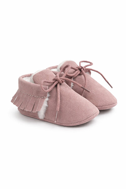 Superbaby Powder pink shoes for little girls for their first steps, fur lined...