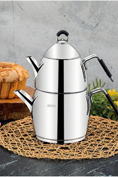 ÖZLİFE Emirgan Aile Boy Çaydanlık Takımı Silikon Sap