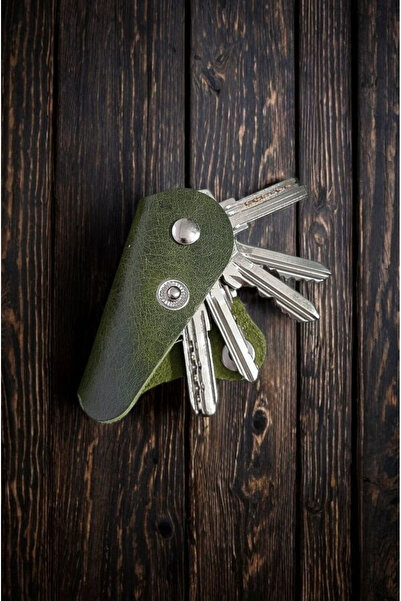 Rumi Deri Hakiki Deri Anahtarlık Organizeri 4-6 Anahtar Kapasiteli Erkek & Ka...