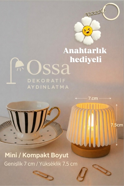 Ossa Dekoratif Modern Led Mumluk Tealight 7x7.5 cm (TEK ADET)