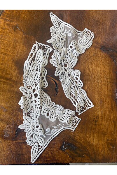 Gönülden Tasarım 28x16 Cm Aplicație de broderie albă din guipură Arma