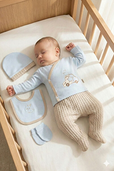 Cherub Baby طقم ملابس للأطفال حديثي الولادة من 5 قطع من تريكو للخروج من المستشفى