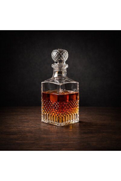Genel Markalar KESME CAM KAPAKLI SÜRAHİ KARAF VİSKİ ŞİŞESİ