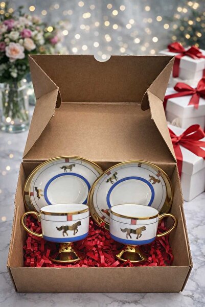 ABAS Klasik Lüks sunumluk 2 adet kahve fincanı ve tabağı ile birlikte A kalite ürün