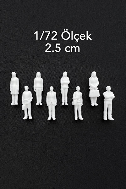aysluka Minyatür Maket İnsan Figürleri – 1/72 Ölçek, 2.5cm, Boyanabilir, Maketler İçin, 8’li Set