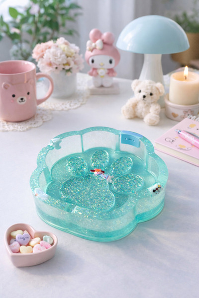 PELIUS Ashtray, Glittery, Kawaii Style Ashtray with Dog Figure, Jewelry Organizer, Decorative Ashtray