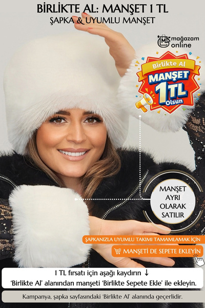 Mağazam Online Pălărie din blană artificială de pluș, pufosă, cu păr dens, pentru femei, iarnă - alb Toscana