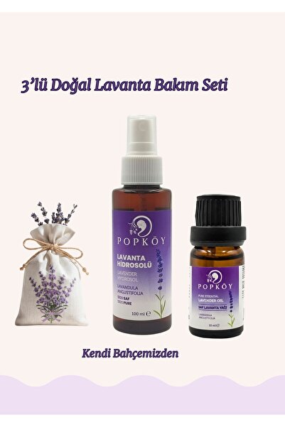 Popköy Lavanta Rahatlatıcı Set Lavanta Hidrosolü, Saf Lavanta Uçucu Yağ ve La...