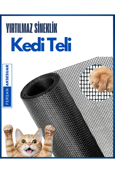 FERSAN AKSESUAR YIRTILMAZ SİNEKLİK KEDİ TELİ (PET TÜL) (EN: 160 CM - UZUNLUK:...
