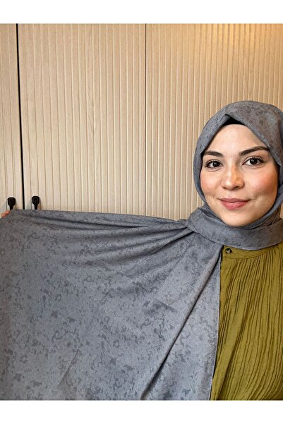 HAREM SCARF Gold Silvia Şal Koyu Gri
