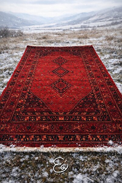 LUXESS HALI Semerkant Afgan AFG890B Etnik Türkmen Afgan Desen Halı Zamansız İ...