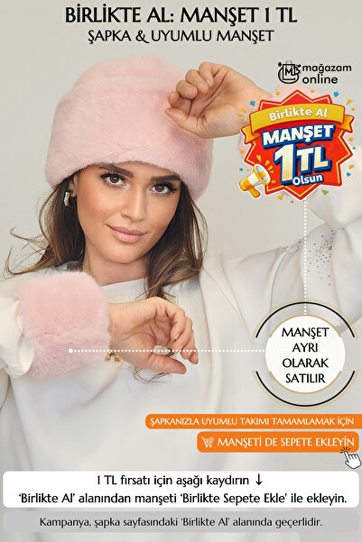 Mağazam Online Premium British Royal Style Kalpak Hat Women's Winter Beanie P...