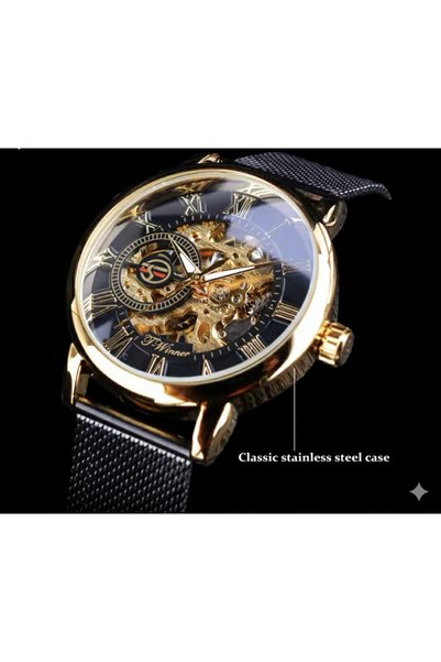 Sewor T-Winner Automatic Movement Mesh Band Wristwatch