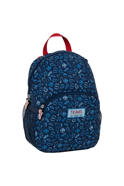 Derform Rucsac model fotbal, albastru închis, 30x24x13cm, 2 compartimente, PL...