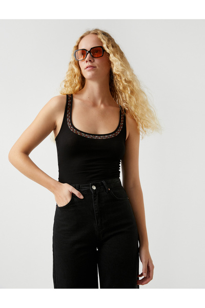 Koton Women's Black Undershirt 5YAK33128EK