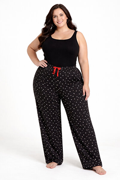 Lady Queen Παντελόνι πιτζάμας από μπαμπού λύκρα και βισκόζη σε μεγάλο μέγεθος