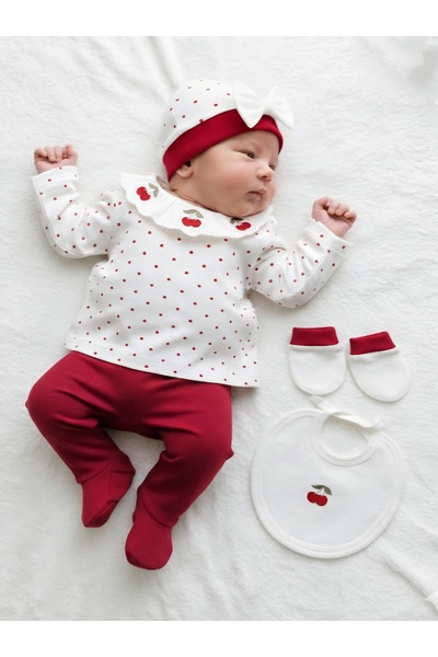 GizaKids طقم ملابس للأطفال حديثي الولادة مكون من 5 قطع مصنوع من القطن 100٪ للخروج من المستشفى / طقم زي طبي / ملابس مولود جديد