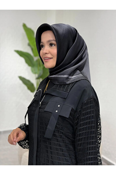 Aker Düz Mini Ekose Desen 2025/2026 Saf İpek Sura Eşarp