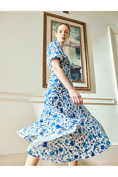 Koton Γυναικεία μπλε φλοράλ φούστα