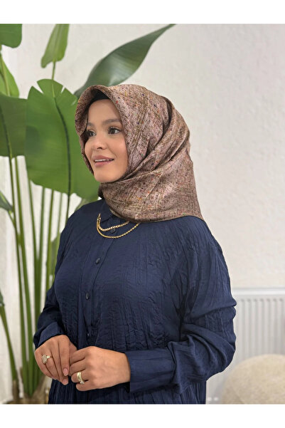 Aker Renkli İpek Krep Saten Eşarp 9074701