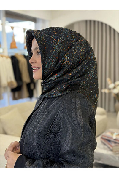 Aker Renkli İpek Krep Saten Eşarp 9074701