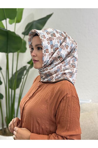 Aker Monogram Renkli Saf İpek Sura Eşarp