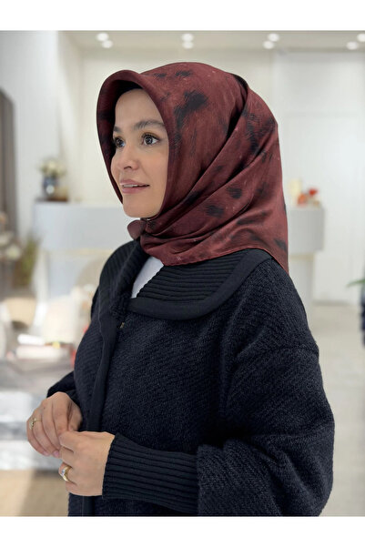 Aker Leopar Desen 2025/2026 İpek Krep Saten Eşarp