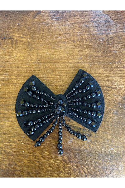 Gönülden Tasarım 13X9 CM Mărgele NEGRE FLORET NEGRU APPLIQUE ARMATURE ACCESOR...