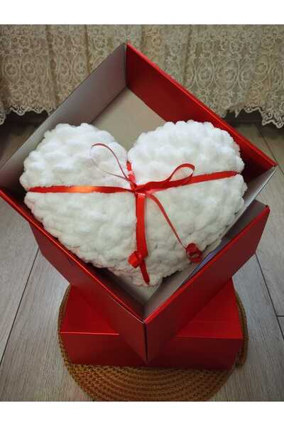 EKANS Perna inimata umpluta Alize cu cutie cadou, 35-40 cm, alb